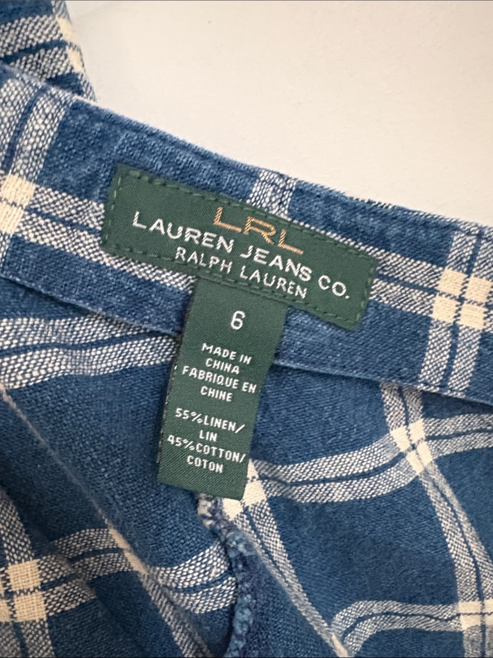 VTG Lauren Ralph Lauren Blue Patchwork Plaid Midi Skirt - Picture 8 of 15